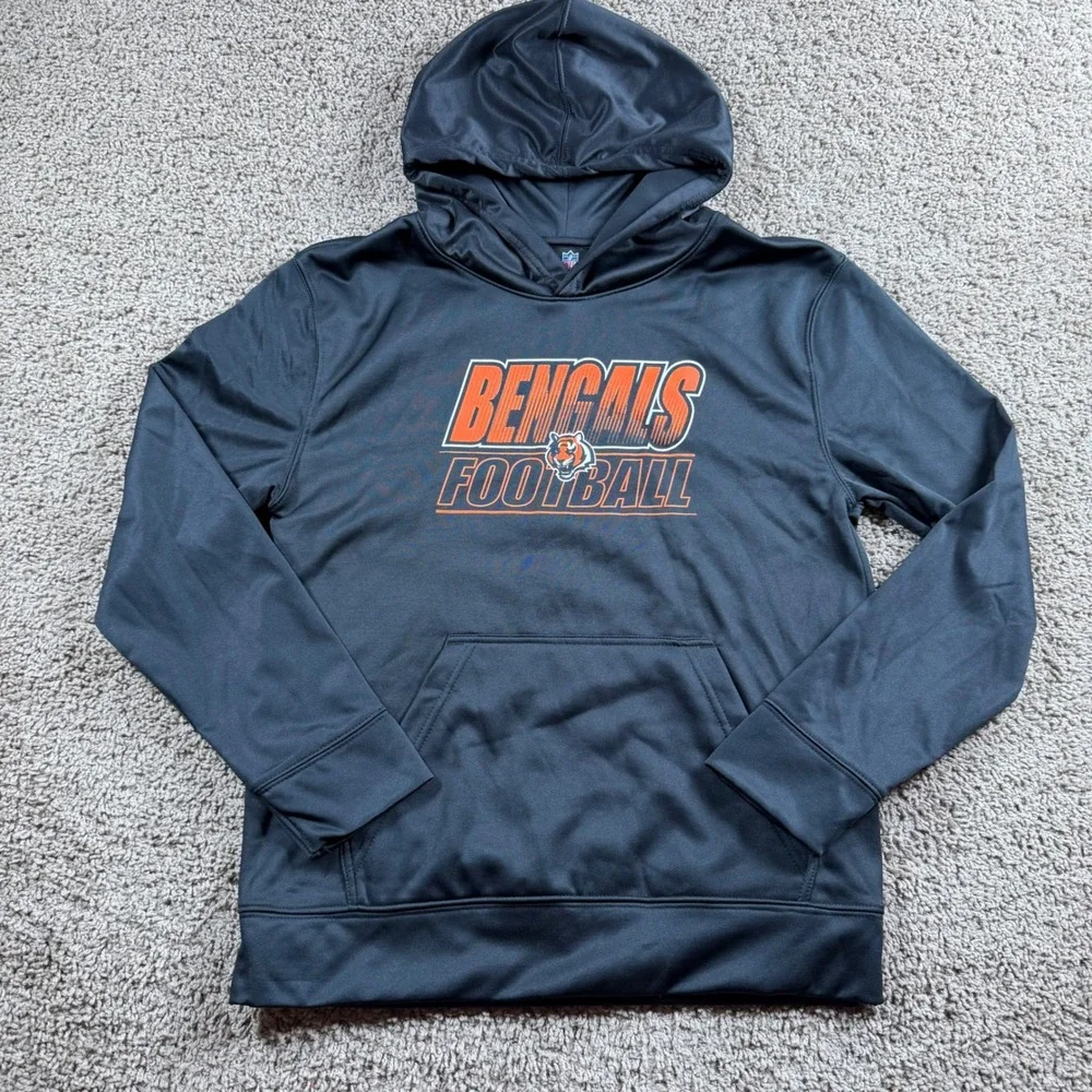 NFL Cincinnati Bengals NWT Youth Hoodie Black Large 14/16 School sweatshirt